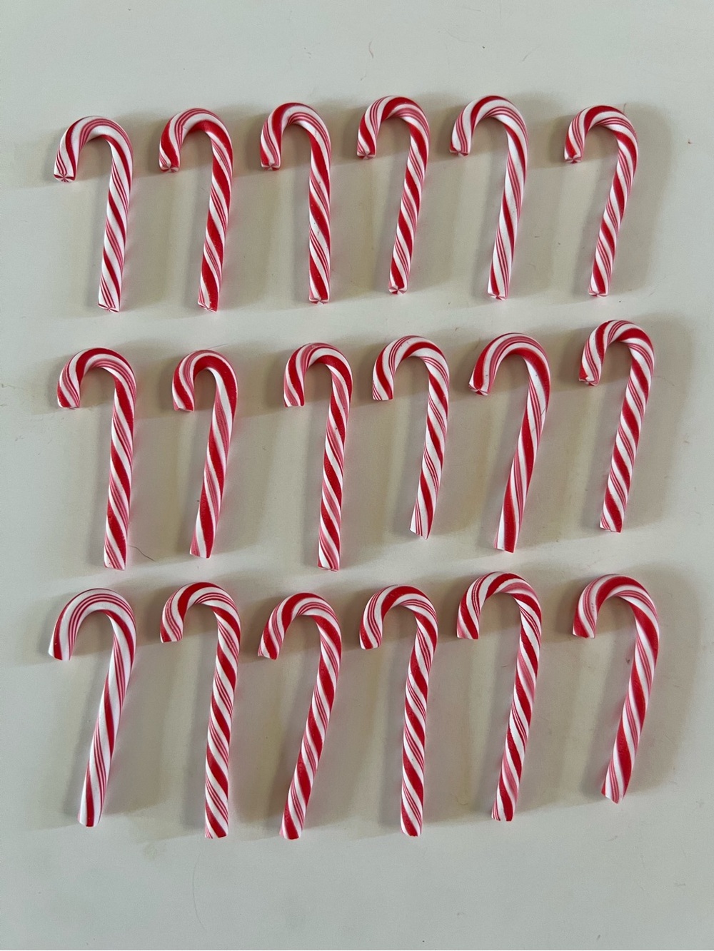 18 pcs 2" Peppermint Candy Cane Christmas Fake Food Charms Slime Red White